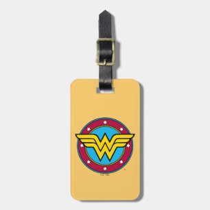 Wonder Woman   Cirkel en sterren Logo Bagagelabel
