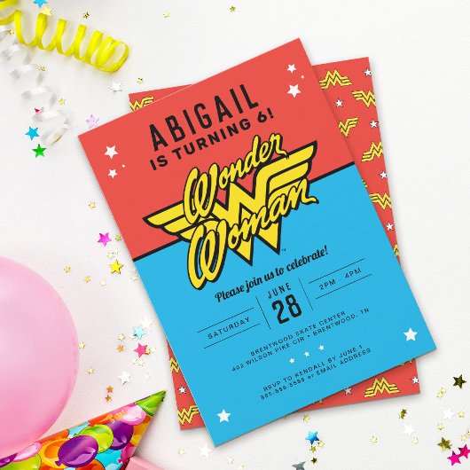 Wonder Woman Classic Logo Anniversaire Invitation
