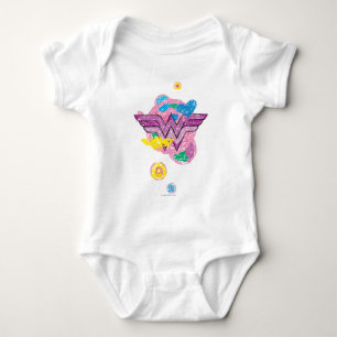 Wonder Woman Colorful Scribbles Romper