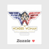 Wonder Woman Crossed Arms in Logo Collage Sticker (Vel)