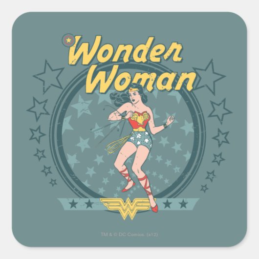 Wonder Woman Disted Star Design Vierkante Sticker (Voorkant)