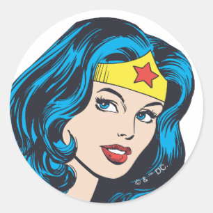 Wonder Woman Face Ronde Sticker