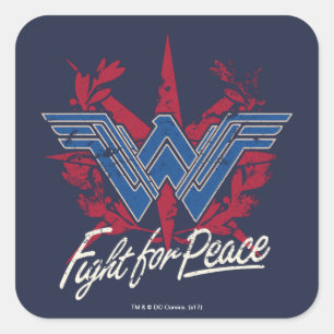 Wonder Woman Fight For Peace Symbol Vierkante Sticker