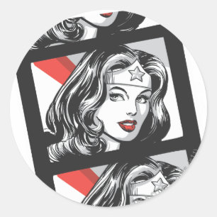Wonder Woman Film Strip Ronde Sticker