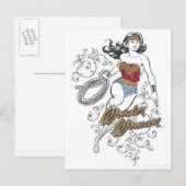 Wonder Woman Flourish Briefkaart (Voorkant / Achterkant)