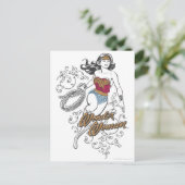 Wonder Woman Flourish Briefkaart (Staand voorkant)