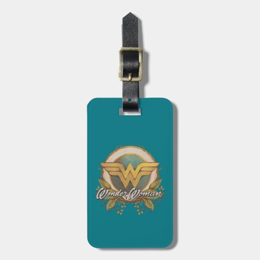 Wonder Woman Foliage Sketch Logo Bagagelabel (Voorkant verticaal)
