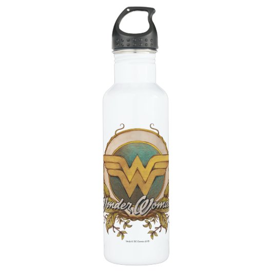 Wonder Woman Foliage Sketch Logo Waterfles (Voorkant)
