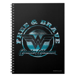 Wonder Woman Free & Brave Grunge Graphic Notitieboek