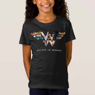 Wonder Woman "Geloof in Wonder" Collage Logo T-shirt