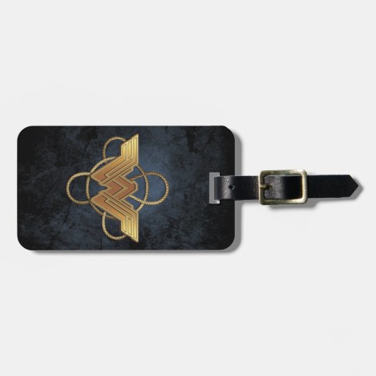 Wonder Woman Gold Symbool over Lasso Bagagelabel (Voorkant horizontaal)