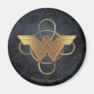 Wonder Woman Gold Symbool over Lasso Magneet