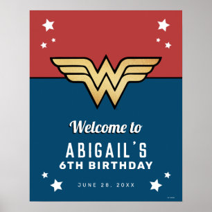 Wonder Woman Golden Logo Affiche de bienvenue d'an