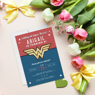 Wonder Woman Golden Logo Birthday Kaart