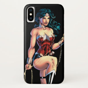 Wonder Woman Gripping Lasso Atop Rock iPhone X Hoesje