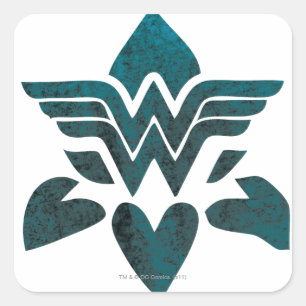 Wonder Woman Grunge Logo Vierkante Sticker