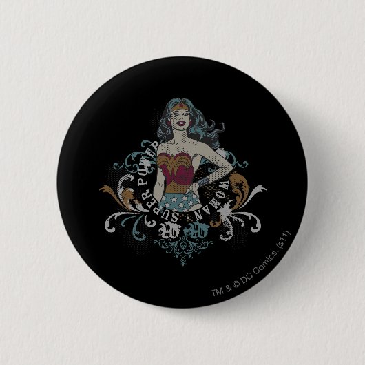 Wonder Woman Halftone Ronde Button 5,7 Cm (Voorkant)