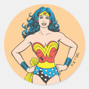 Wonder Woman Hands on Hips Ronde Sticker