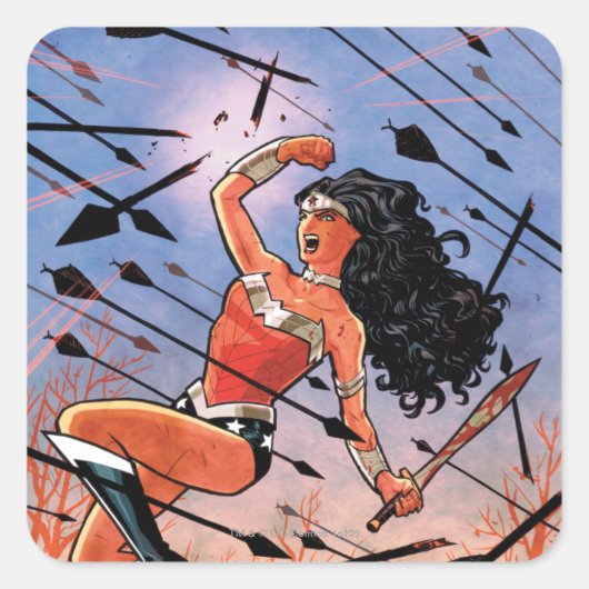 Wonder Woman Hoesje #1 Vierkante Sticker (Voorkant)