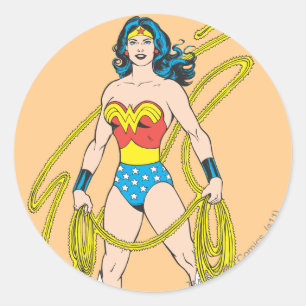 Wonder Woman Holds Lasso 5 Ronde Sticker