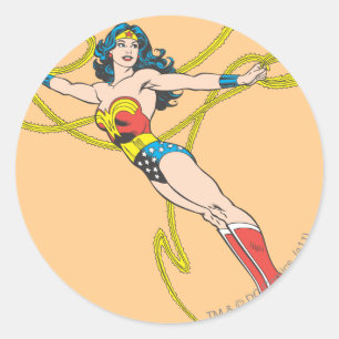 Wonder Woman Holds Lasso Ronde Sticker