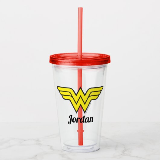 Wonder Woman | Klassieke Logo Acryl Drinkbeker (Voorkant)