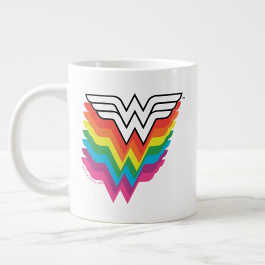 Wonder Woman Layered Rainbow-Logo Extra Grote Beker (Links)