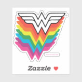 Wonder Woman Layered Rainbow-Logo Sticker (Vel)
