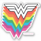 Wonder Woman Layered Rainbow-Logo Sticker (Voorkant)
