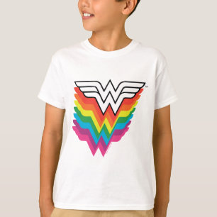 Wonder Woman Layered Rainbow-Logo T-shirt