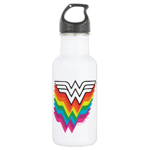 Wonder Woman Layered Rainbow-Logo Waterfles