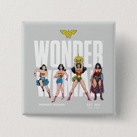 Wonder Woman Legends Forever Graphic Vierkante Button 5,1 Cm (Voorkant)