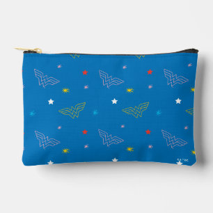 Wonder Woman-logo en sterren blauw patroon Etui