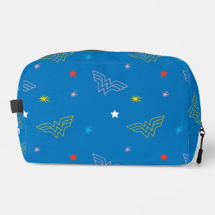 Wonder Woman-logo en sterren blauw patroon Toilettasje