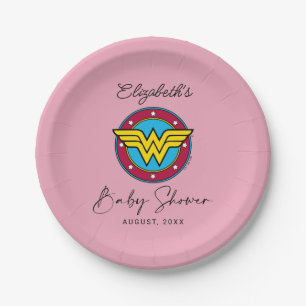Wonder Woman Logo Nieuwe baby binnenkort verkrij Papieren Bordje