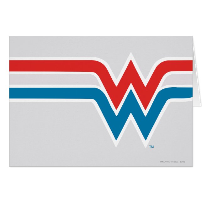 Wonder Woman logo rouge blanc et bleu (Devant horizontal)