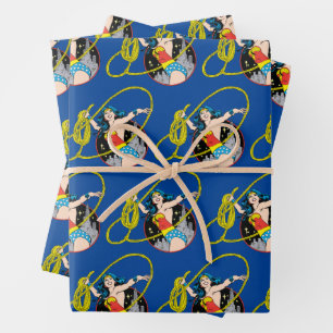 Wonder Woman met de Achtergrond van de Stad Inpakpapier Vel