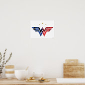 Wonder Woman Modern & Retro Comic Overlay Logo Poster (Keuken)