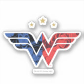 Wonder Woman Modern & Retro Comic Overlay Logo Sticker (Voorkant)