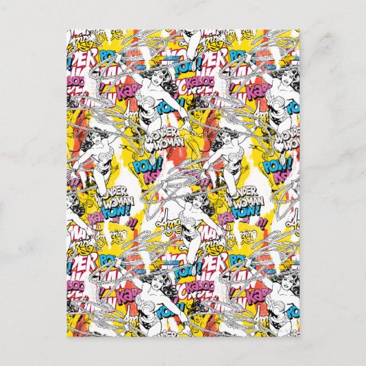 Wonder Woman Neon Pattern Briefkaart (Voorkant)