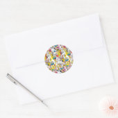 Wonder Woman Neon Pattern Ronde Sticker (Envelop)