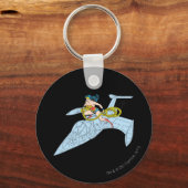 Wonder Woman over ruimteschip Sleutelhanger (Voorkant)