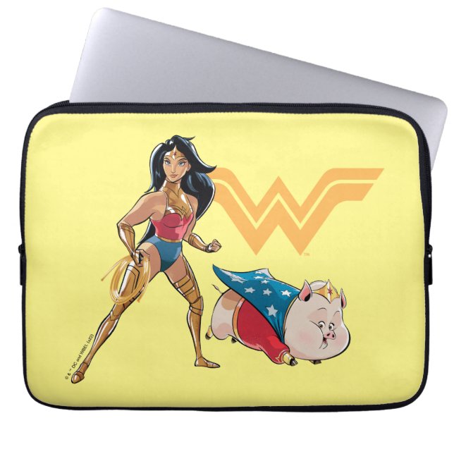 Wonder Woman & PB Laptop Sleeve (Voorkant)
