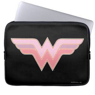 Wonder Woman Pink and Oranje Mesh Logo Laptop Sleeve