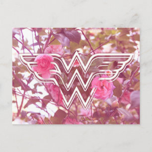 Wonder Woman Pink Camellia Flowers Logo Briefkaart