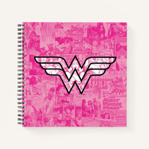 Wonder Woman Pink Comic Book Collage Logo Notitieboek