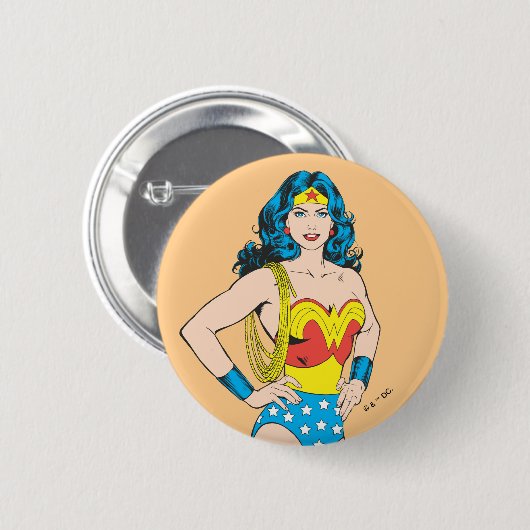 Wonder Woman | Pose met Lasso Ronde Button 5,7 Cm (Voorkant /achterkant)