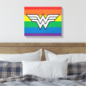 Wonder Woman Rainbow Logo Canvas Afdruk (Insitu (Slaapkamer))