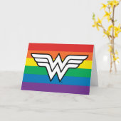 Wonder Woman Rainbow Logo Kaart (Gele Bloem)
