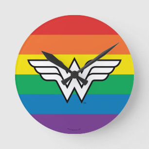 Wonder Woman Rainbow-Logo Ronde Klok